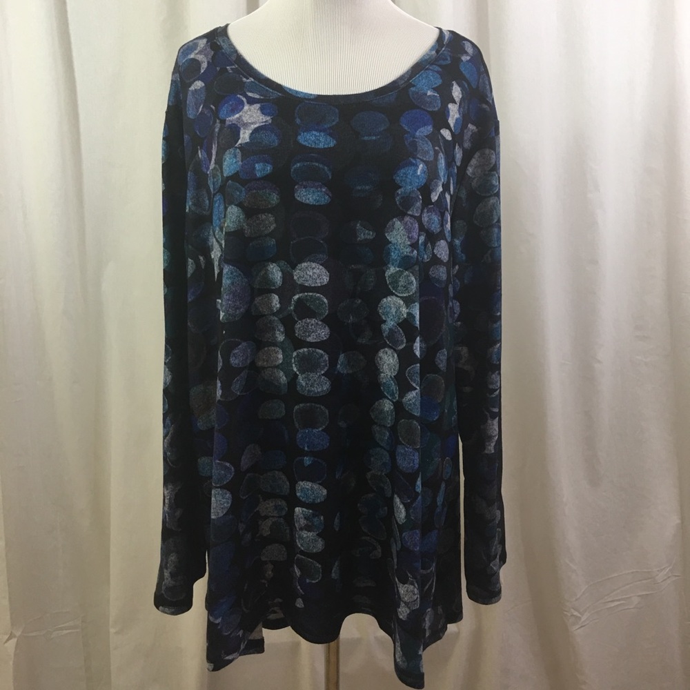 Carrie’ Noir Plus Size Tunic-3X-blue purple black